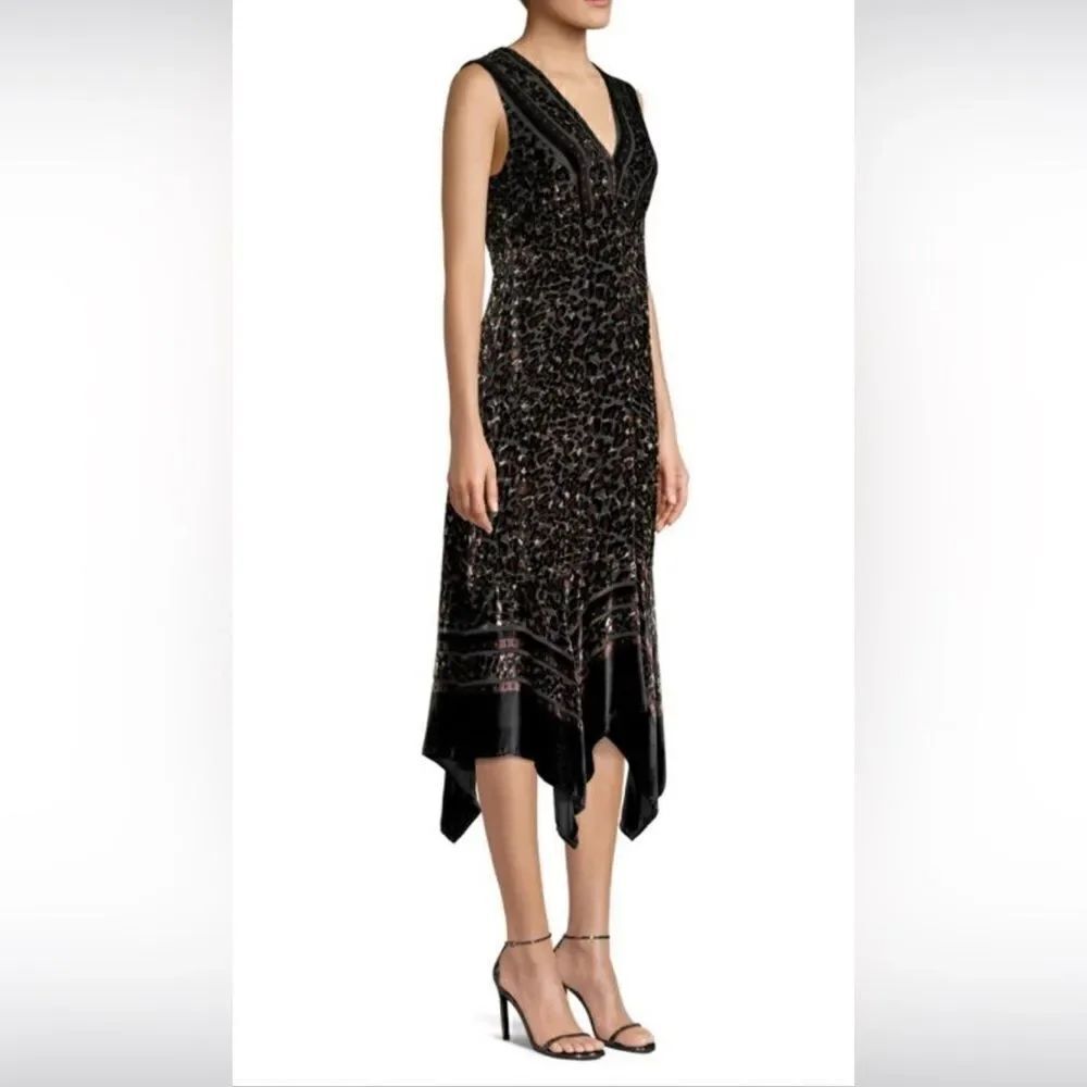 NANETTE LEPORE Aroma Leopard Burnout Velvet Midi Dress NEW w/ tags SIZE 8